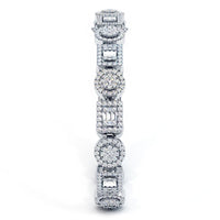 7.89 Carat F-VS Men's Diamond Tennis Bracelet 14k White Gold