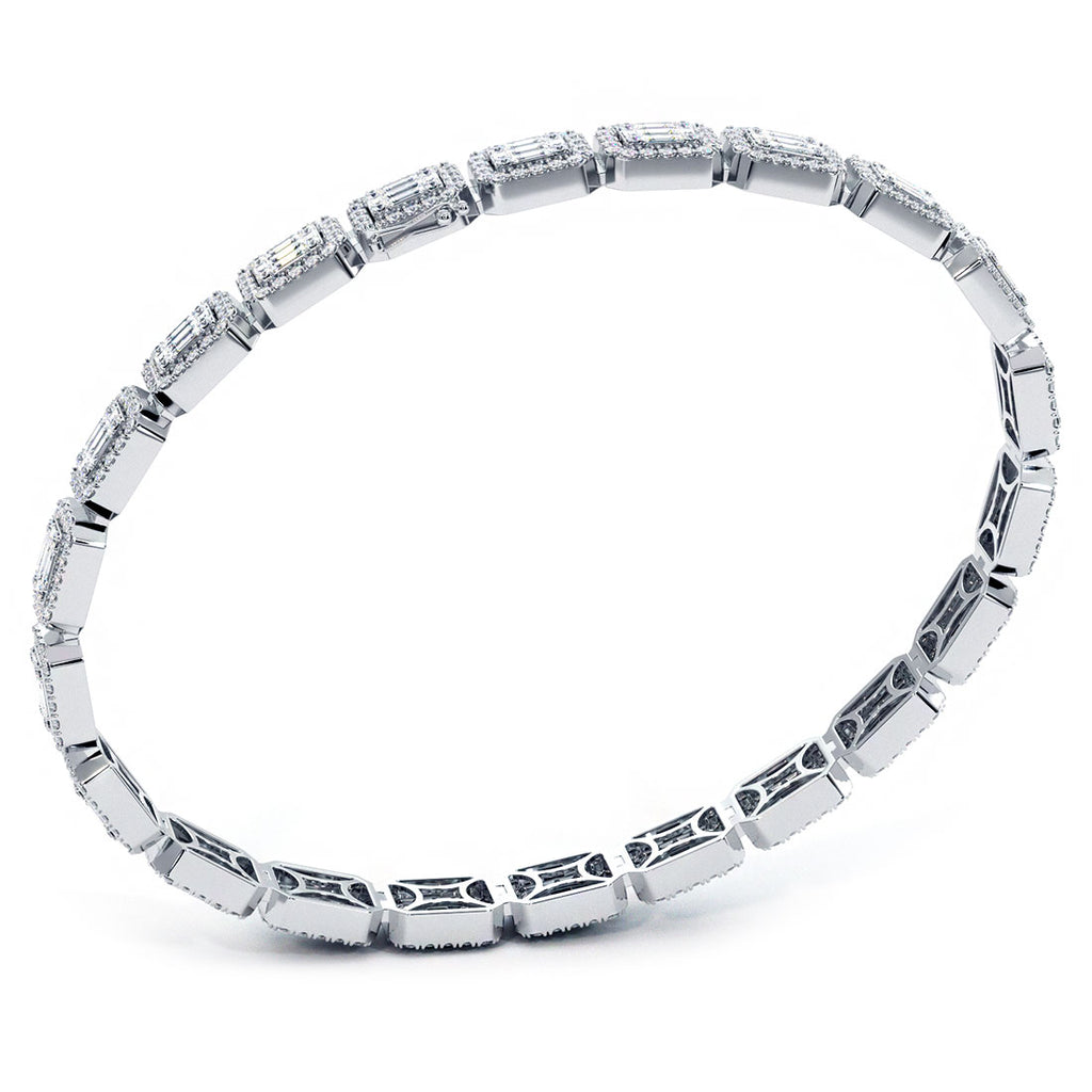 10.17 Carat F-VS Men's Diamond Tennis Bracelet 14k White Gold