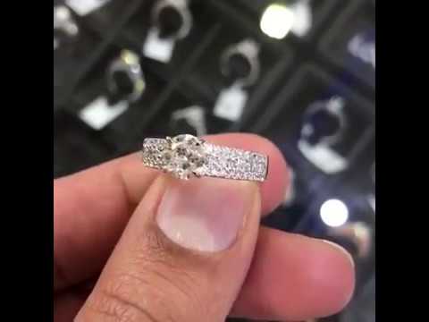 ER-0249 - 1.62 Carat G-SI1 Certified Natural Round Diamond Engagement Ring 14k White Gold