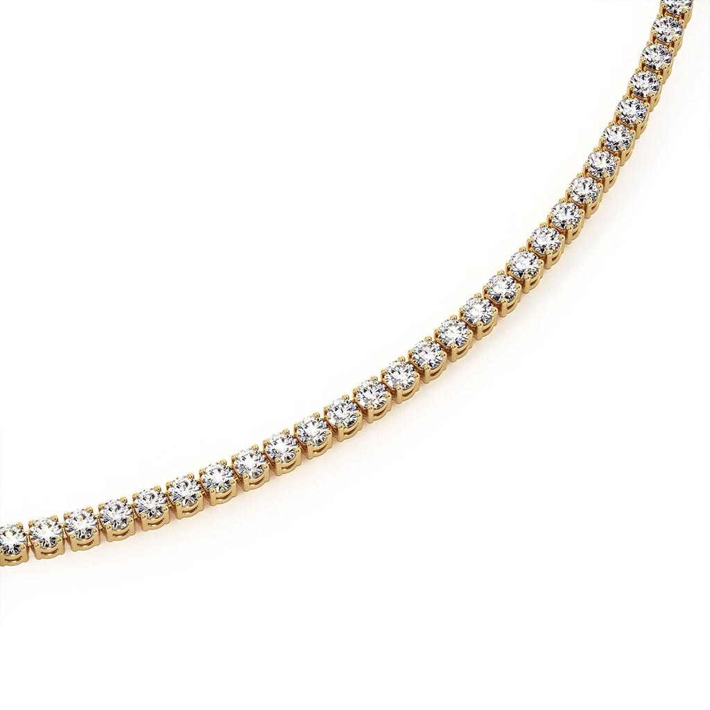 Buy Real Solid 925 Sterling Silver - 2mm Micro Tennis Chain - Men's Or  Ladies One Row CZ Necklace - Rhodium, 14k Yellow, Or Rose Gold Finish (18,  14k Yellow Gold) at Amazon.in