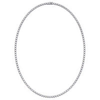 12.53 Carats F-VS Men's Diamond Tennis Chain Necklace 14k White Gold