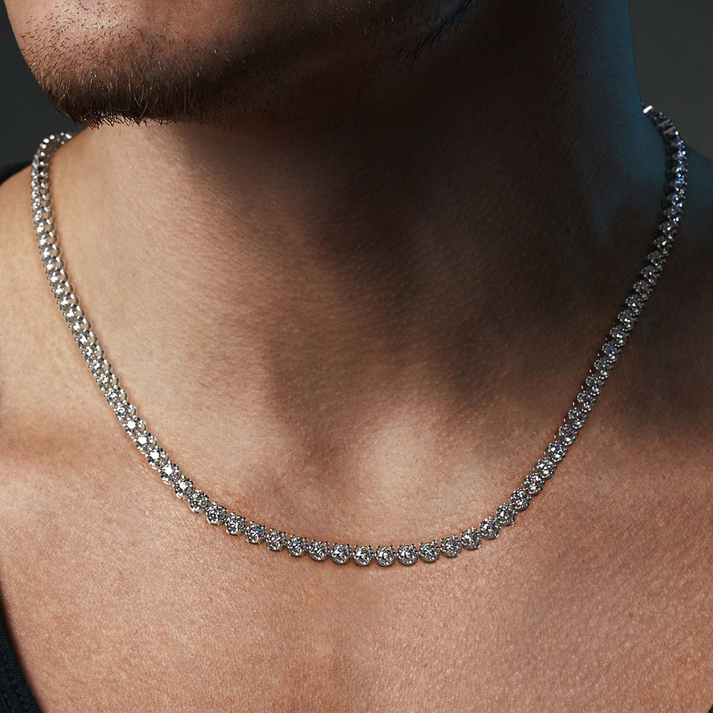 Men's Diamond Tennis Necklace 14K Gold | 11.65 ct | – Fantastic Jewelry New  York