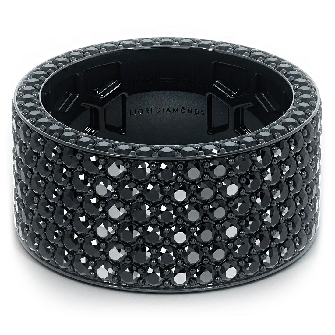 9.05 Carat Unisex Black Diamond Wedding Ring Eternity Band 14k Black Gold