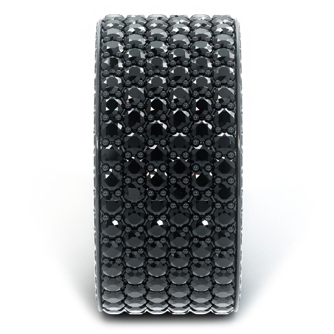 9.05 Carat Unisex Black Diamond Wedding Ring Eternity Band 14k Black Gold