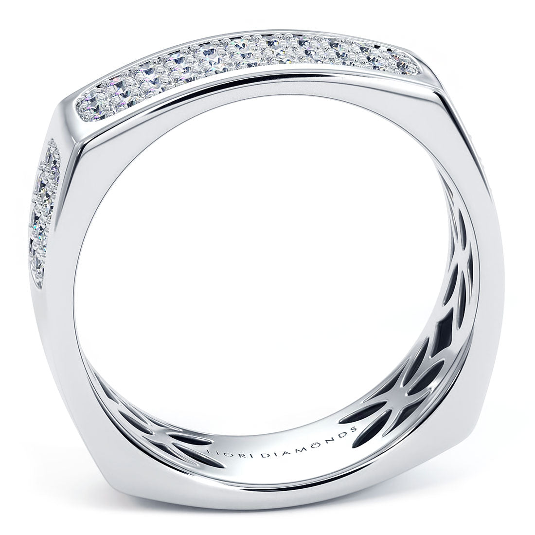 1.05ctw Mens Pave Diamond  Wedding Band Ring set in 14k White Gold Men Ring