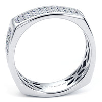 0.73 Carat Natural Diamond Mens Pave Wedding Band Ring 14k White Gold Men Ring
