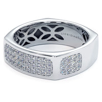 0.73 Carat Natural Diamond Mens Pave Wedding Band Ring 14k White Gold Men Ring