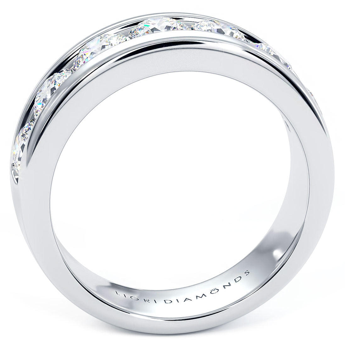 3.00ctw Diamond Mens Wedding Band Ring 14k White Gold Men Ring