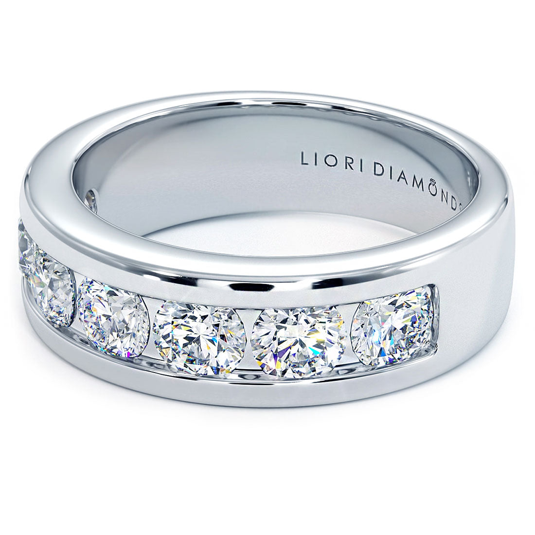 3.00ctw Diamond Mens Wedding Band Ring 14k White Gold Men Ring