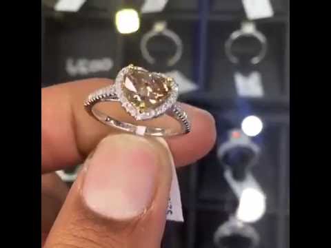 FD-044 - 1.47 Carat Natural Fancy Cognac Brown Heart Shape Diamond Engagement Ring 18k