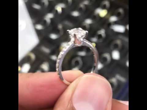 ER-1057 - 1.45 Carat E-SI1 Certified Cushion Cut Diamond Engagement Ring 18k White Gold