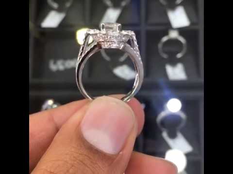 ER-0270 - 2.13 Carat E-SI1 Certified Natural Round Diamond Engagement Ring 18k White Gold