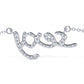 0.28ct Natural Diamond "sexy" Word Charm Pendant Necklace Pave 14k White Gold