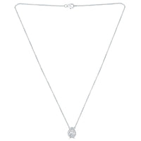 1.32 Carat H-SI1 Pear Shape Diamond Solitaire Pendant Necklace 14k White Gold