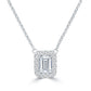 1.36 Carat G-VS2 Emerald Cut Diamond Solitaire Pendant Necklace 14k White Gold