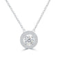 1.20 Ctw F-SI2 Round Diamond Pendant diamond by the yard Necklace 14k Pave Halo