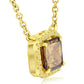 2.55 Ct. Fancy Cognac Brown Radiant Cut Diamond Pendant Necklace 18k Yellow Gold