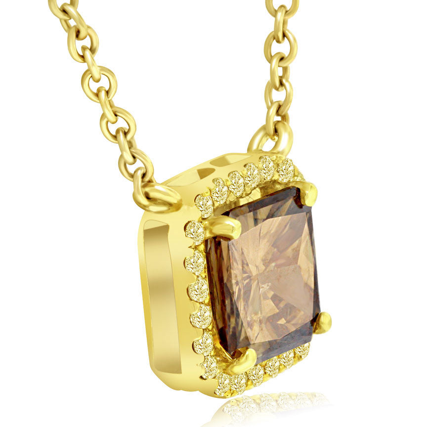 18 karat yellow gold heart pendant with matt & shiny finish - Itai Diamonds
