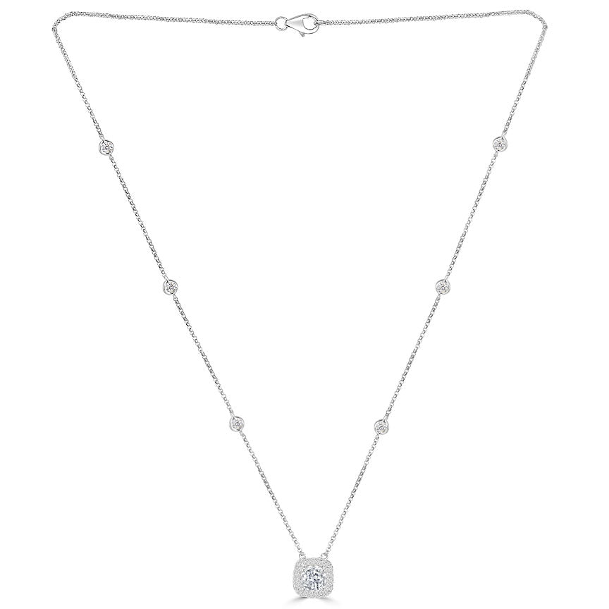 1.75 Ctw D-SI1 Cushion Cut Diamond Pendant diamond by the yard Necklace 14k Gold