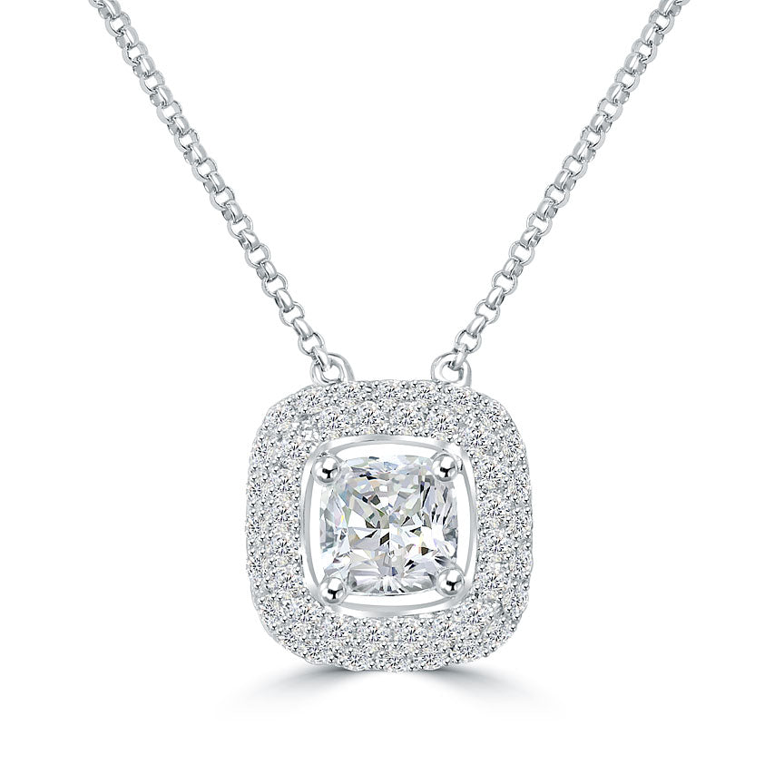 2.12 Ctw H-VS2 Cushion Cut Diamond Pendant diamond by the yard Necklace 14k Gold