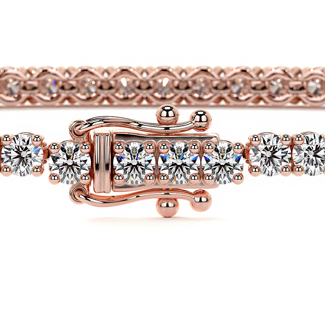 1.80ctw Round Brilliant Diamond Tennis Bracelet set in 14k Rose Gold