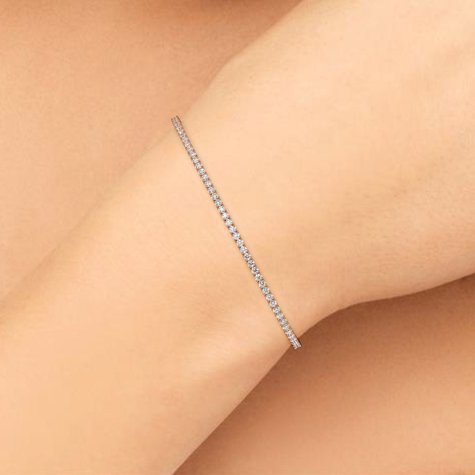 1.80ctw Round Brilliant Diamond Tennis Bracelet set in 14k Rose Gold