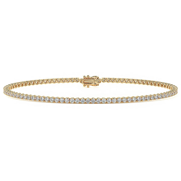 1.80ctw Round Brilliant Diamond Tennis Bracelet set in 14k Yellow Gold