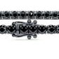 2.50ctw Round Brilliant Black Diamond Eternity Tennis Bracelet set in 14k Black Gold