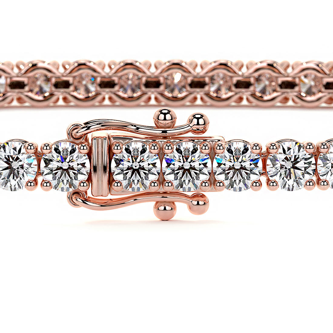 2.50ctw Round Brilliant Diamond Tennis Bracelet set in 14k Rose Gold
