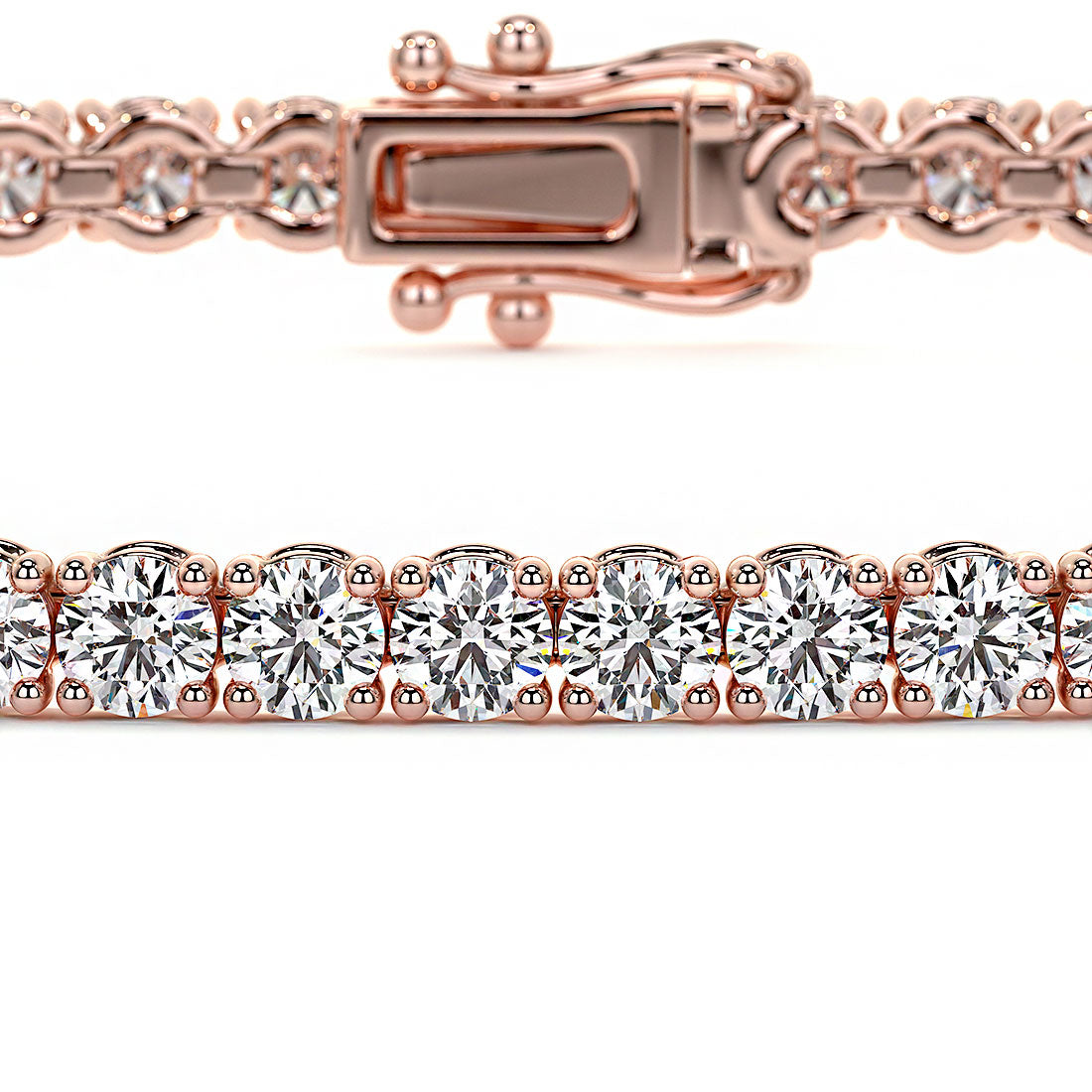 2.50ctw Round Brilliant Diamond Tennis Bracelet set in 14k Rose Gold