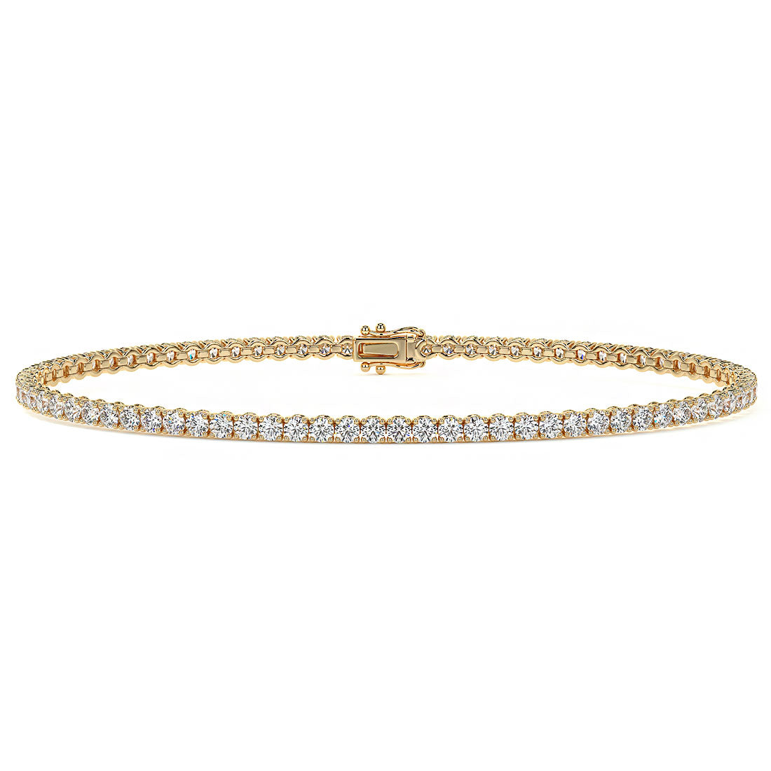 2.50ctw Round Brilliant Diamond Tennis Bracelet set in 14k Yellow Gold