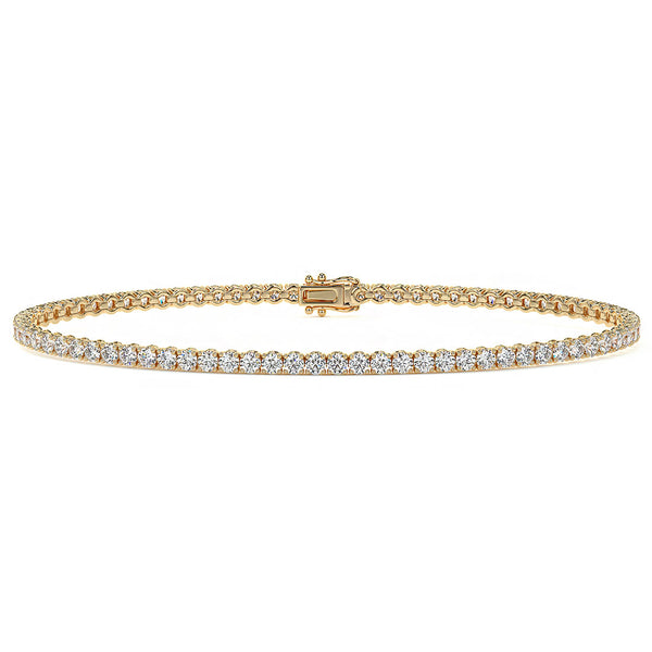 2.50ctw Round Brilliant Diamond Tennis Bracelet set in 14k Yellow Gold