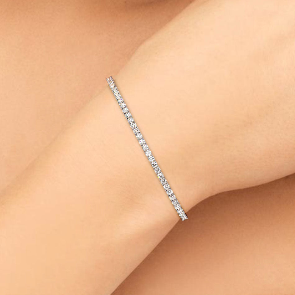 3.25ctw Round Brilliant Diamond Tennis Bracelet set in 14k White Gold