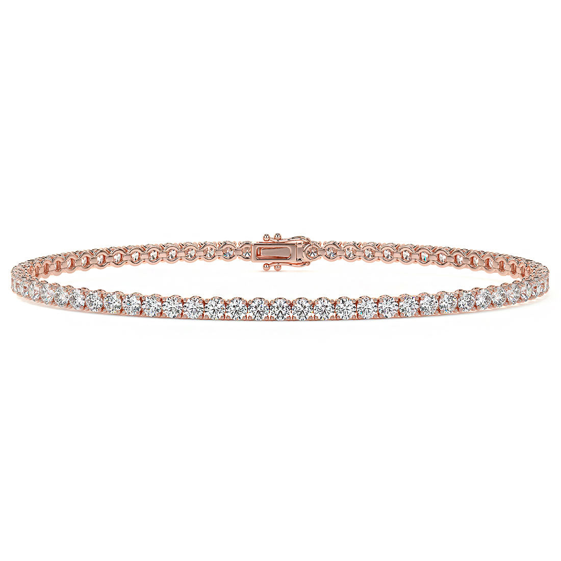3.25ctw Round Brilliant Diamond Tennis Bracelet set in 14k Rose Gold
