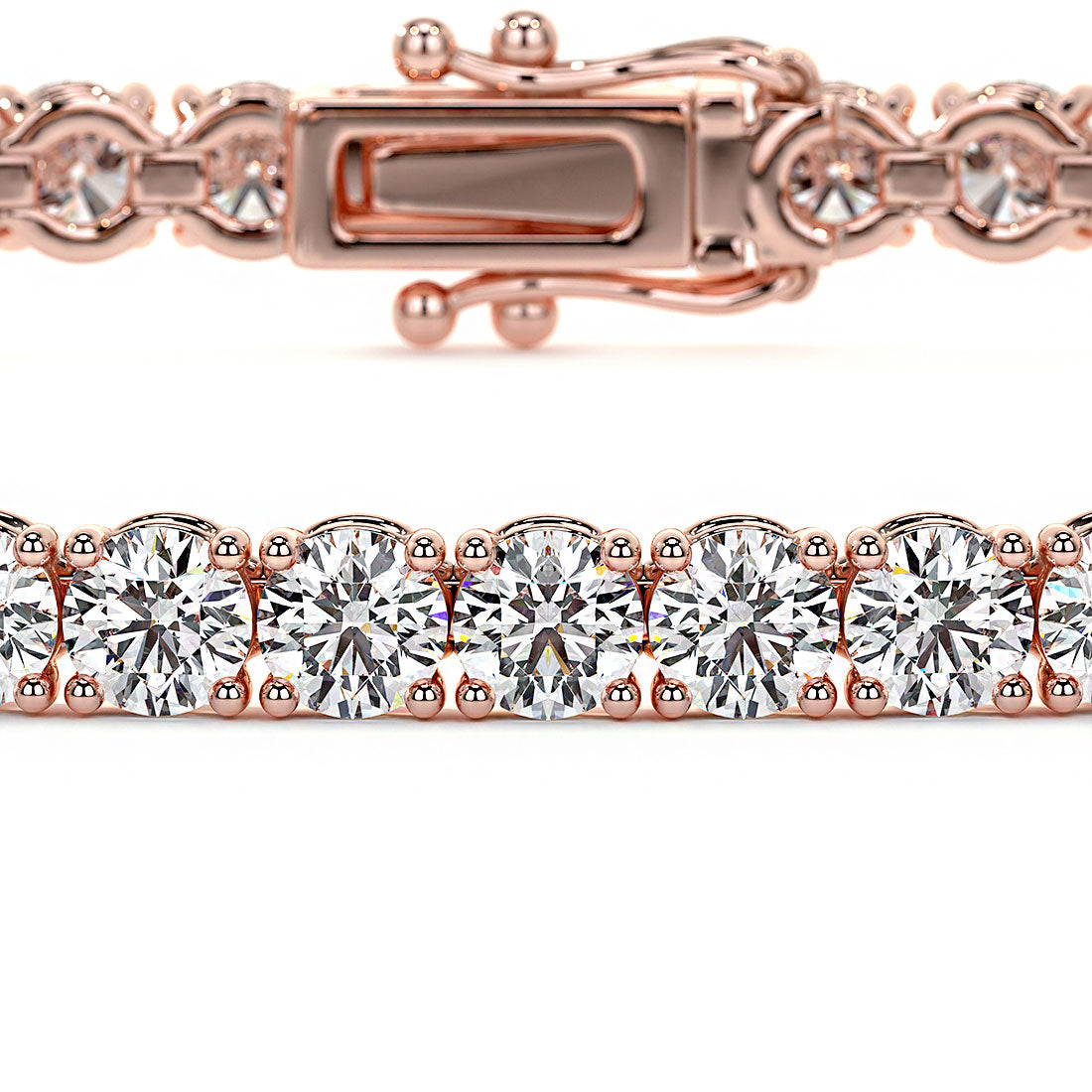 3.25ctw Round Brilliant Diamond Tennis Bracelet set in 14k Rose Gold