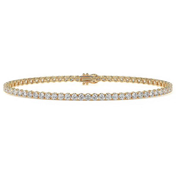 3.25ctw Round Brilliant Diamond Tennis Bracelet set in 14k Yellow Gold