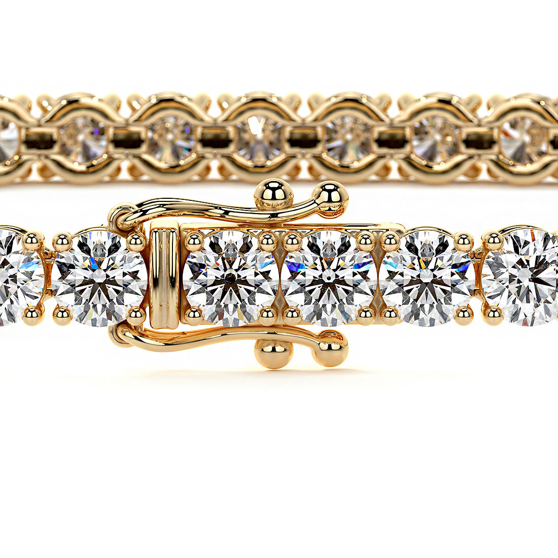 3.25ctw Round Brilliant Diamond Tennis Bracelet set in 14k Yellow Gold