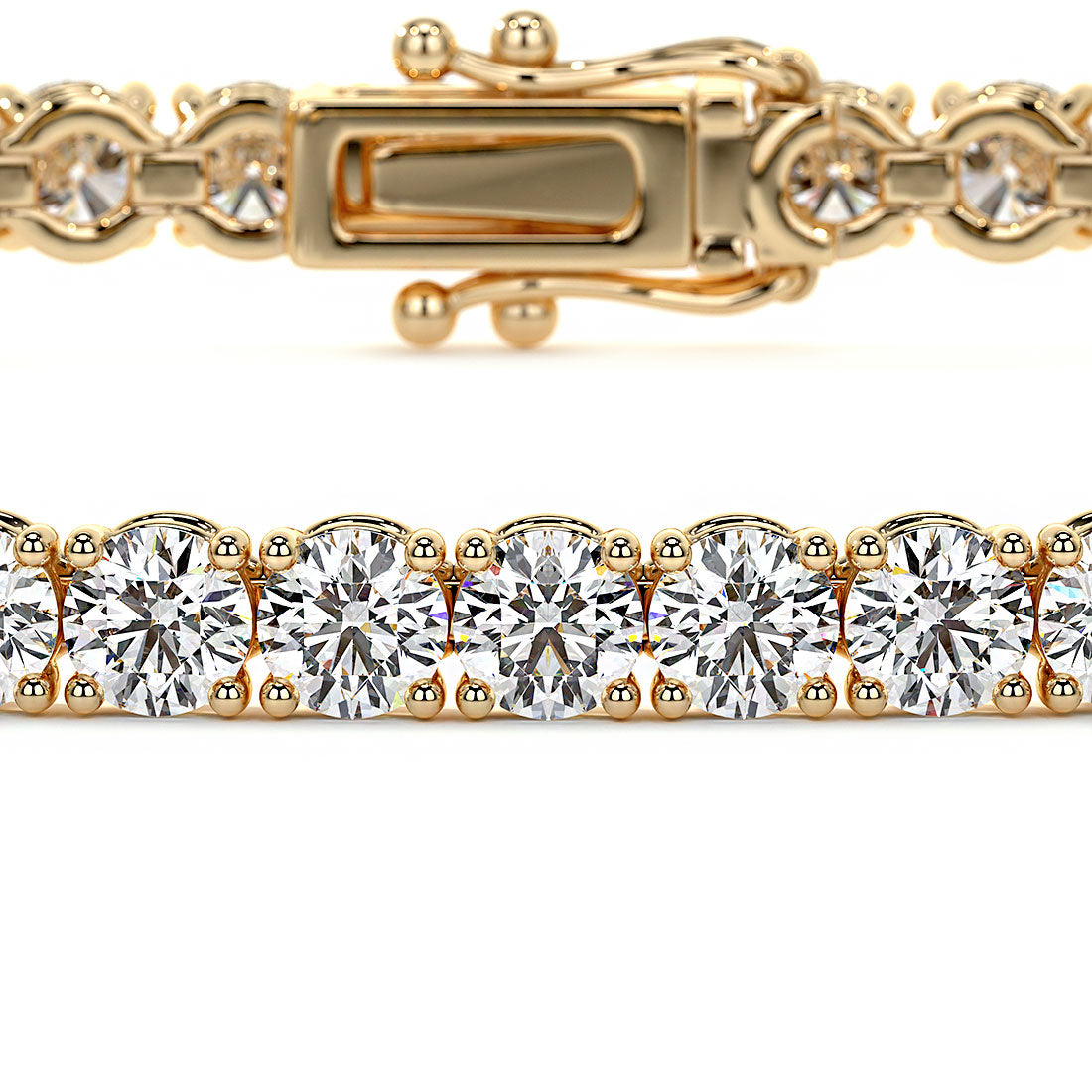 3.25ctw Round Brilliant Diamond Tennis Bracelet set in 14k Yellow Gold