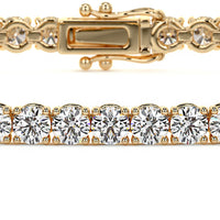 3.25ctw Round Brilliant Diamond Eternity Tennis Bracelet set in 14k Yellow Gold