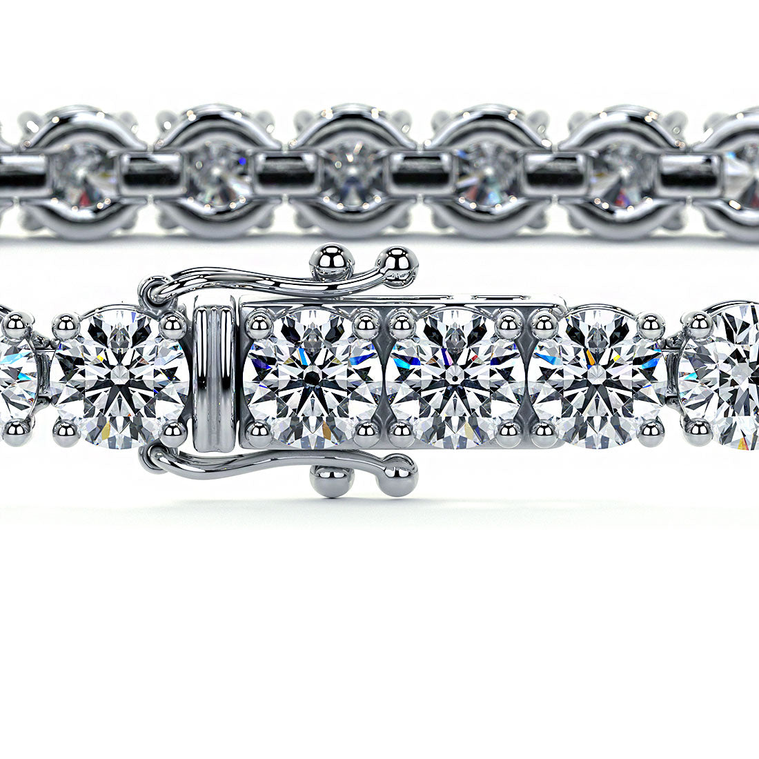 4.25ctw Round Brilliant Diamond Tennis Bracelet set in 14k White Gold