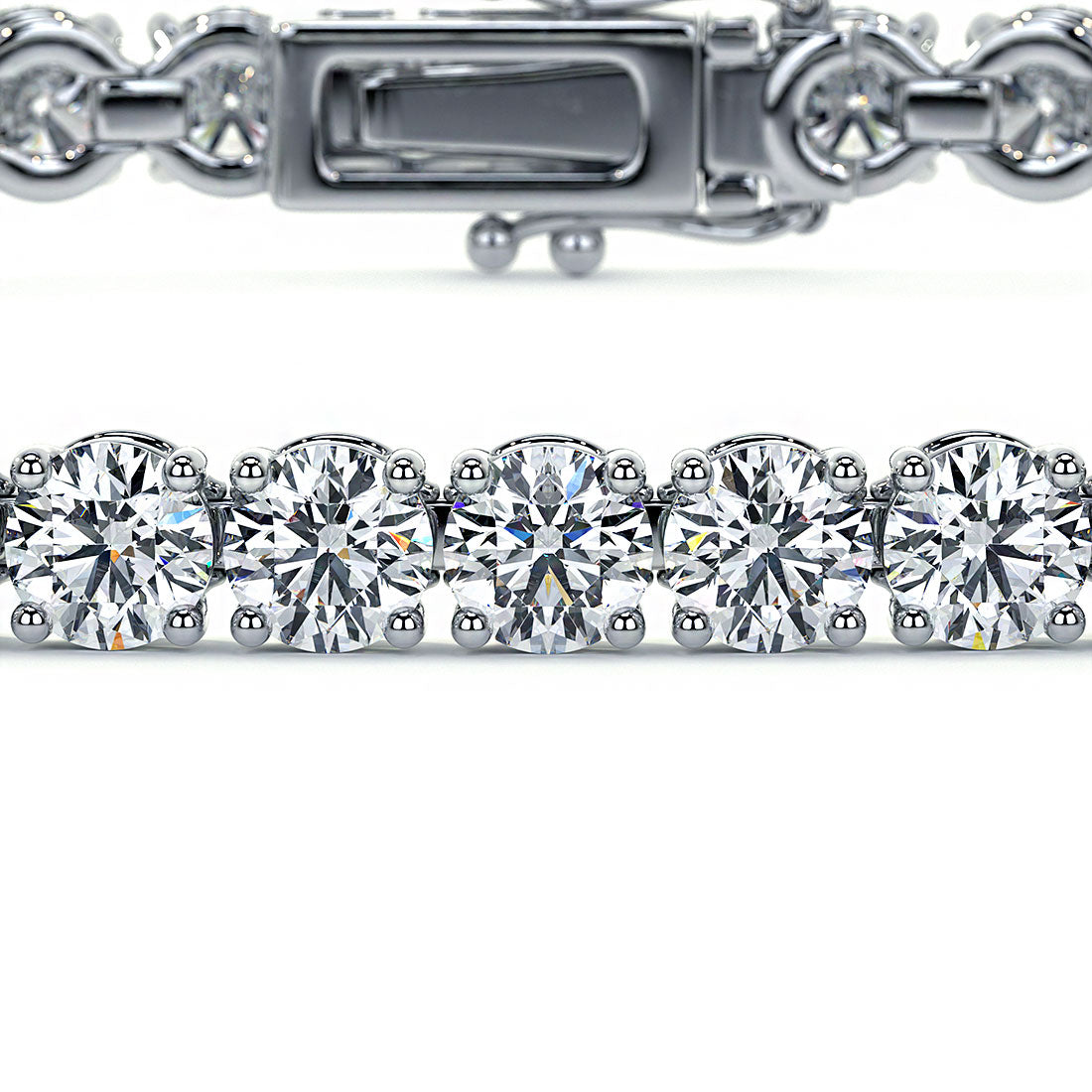 4.25ctw Round Brilliant Diamond Tennis Bracelet set in 14k White Gold