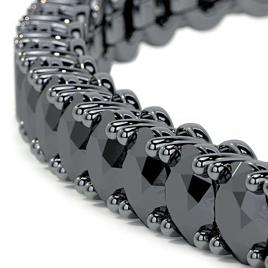 4.25ctw Round Brilliant Black Diamond Tennis Bracelet set in 14k Black Gold