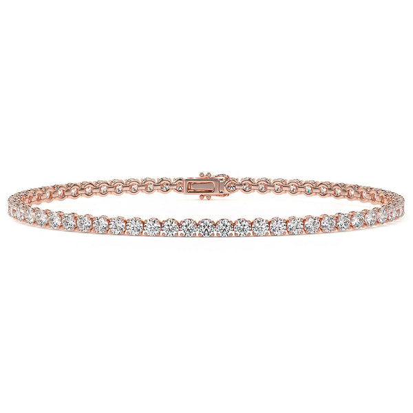 4.25ctw Round Brilliant Diamond Tennis Bracelet set in 14k Rose Gold