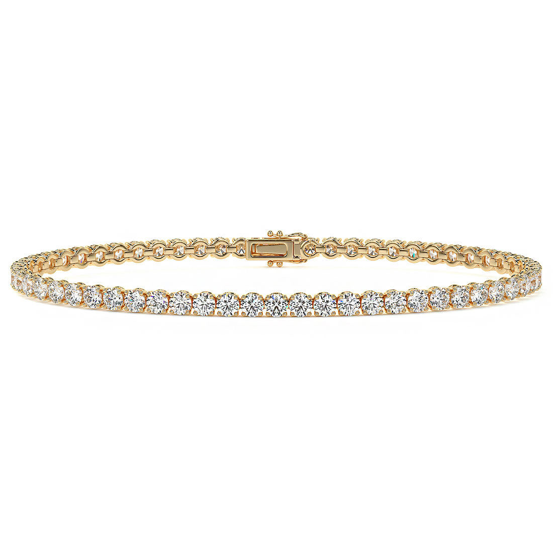 4.25ctw Round Brilliant Diamond Tennis Bracelet set in 14k Yellow Gold