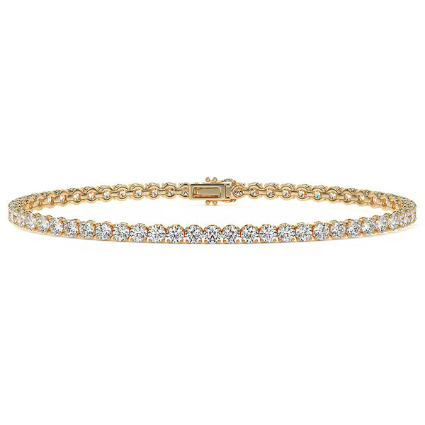 4.25ctw Round Brilliant Diamond Tennis Bracelet set in 14k Yellow Gold