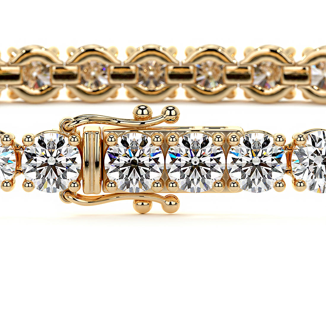 4.25ctw Round Brilliant Diamond Tennis Bracelet set in 14k Yellow Gold