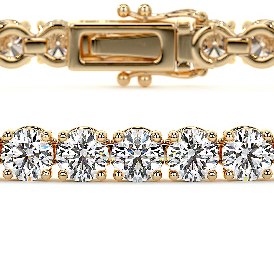 4.25ctw Round Brilliant Diamond Tennis Bracelet set in 14k Yellow Gold
