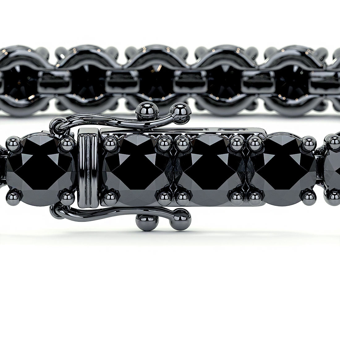 5.50ctw Round Brilliant Black Diamond Tennis Bracelet set in 14k Black Gold