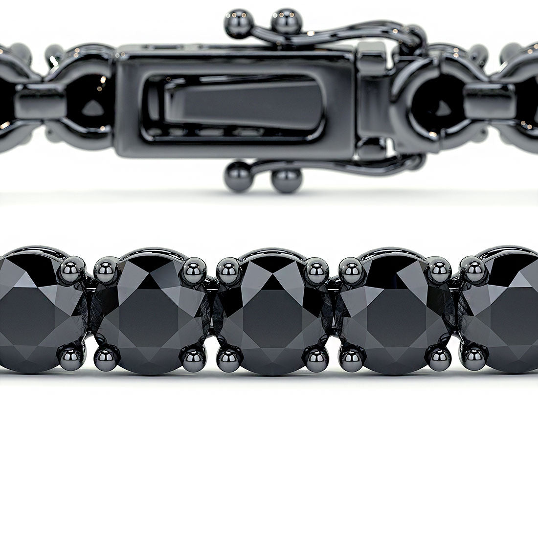 5.50ctw Round Brilliant Black Diamond Tennis Bracelet set in 14k Black Gold