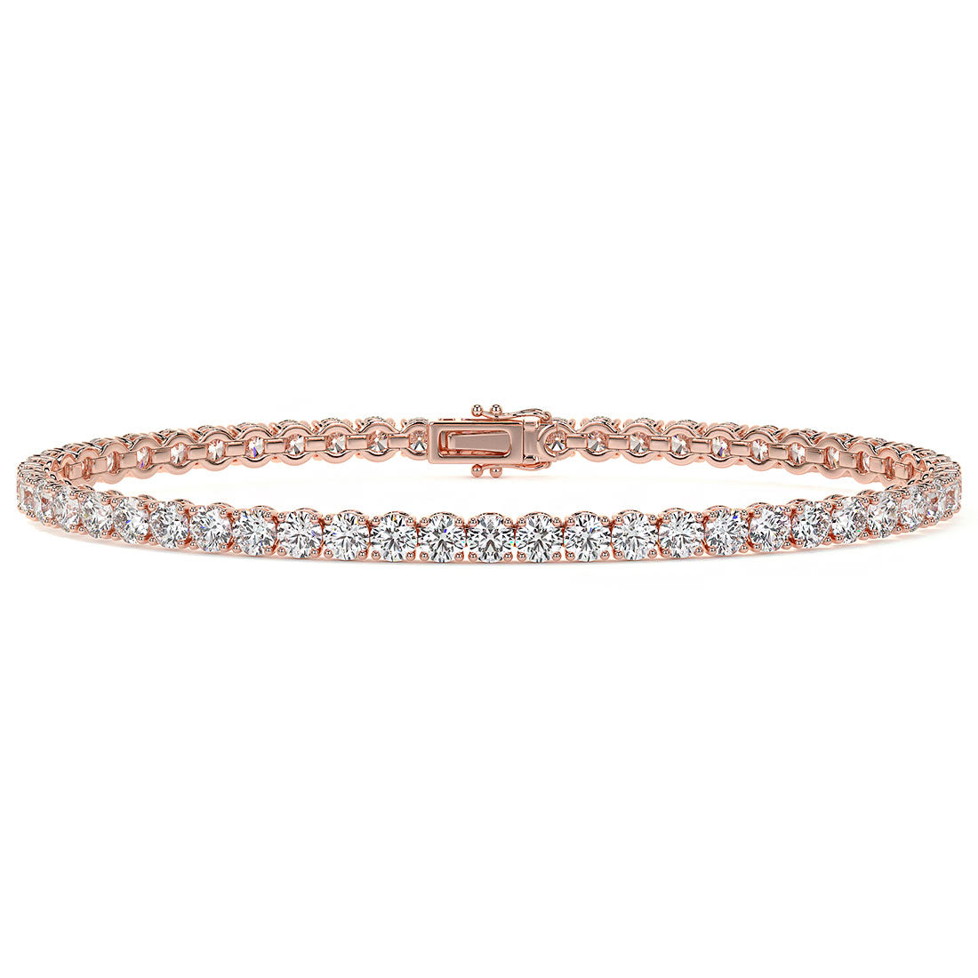 5.50ctw Round Brilliant Diamond Tennis Bracelet set in 14k Rose Gold
